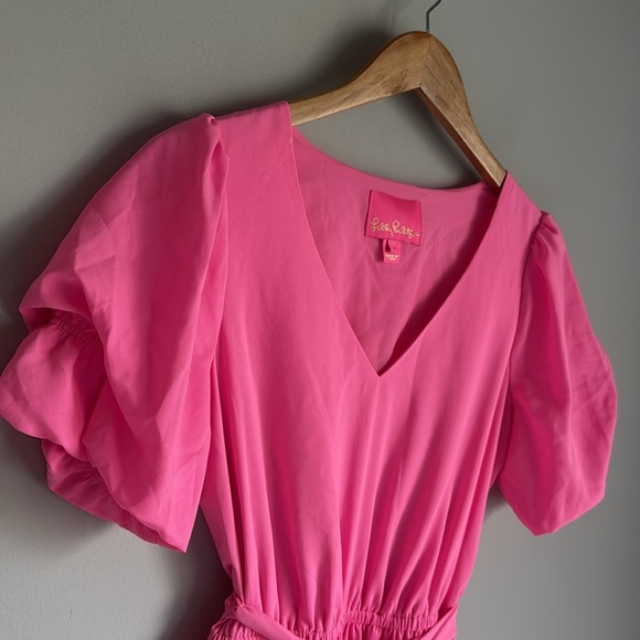 Lilly Pulitzer Martha Stretch Ruffle Dress In Prosecco Pink sz 4 - Picture 7 of 13